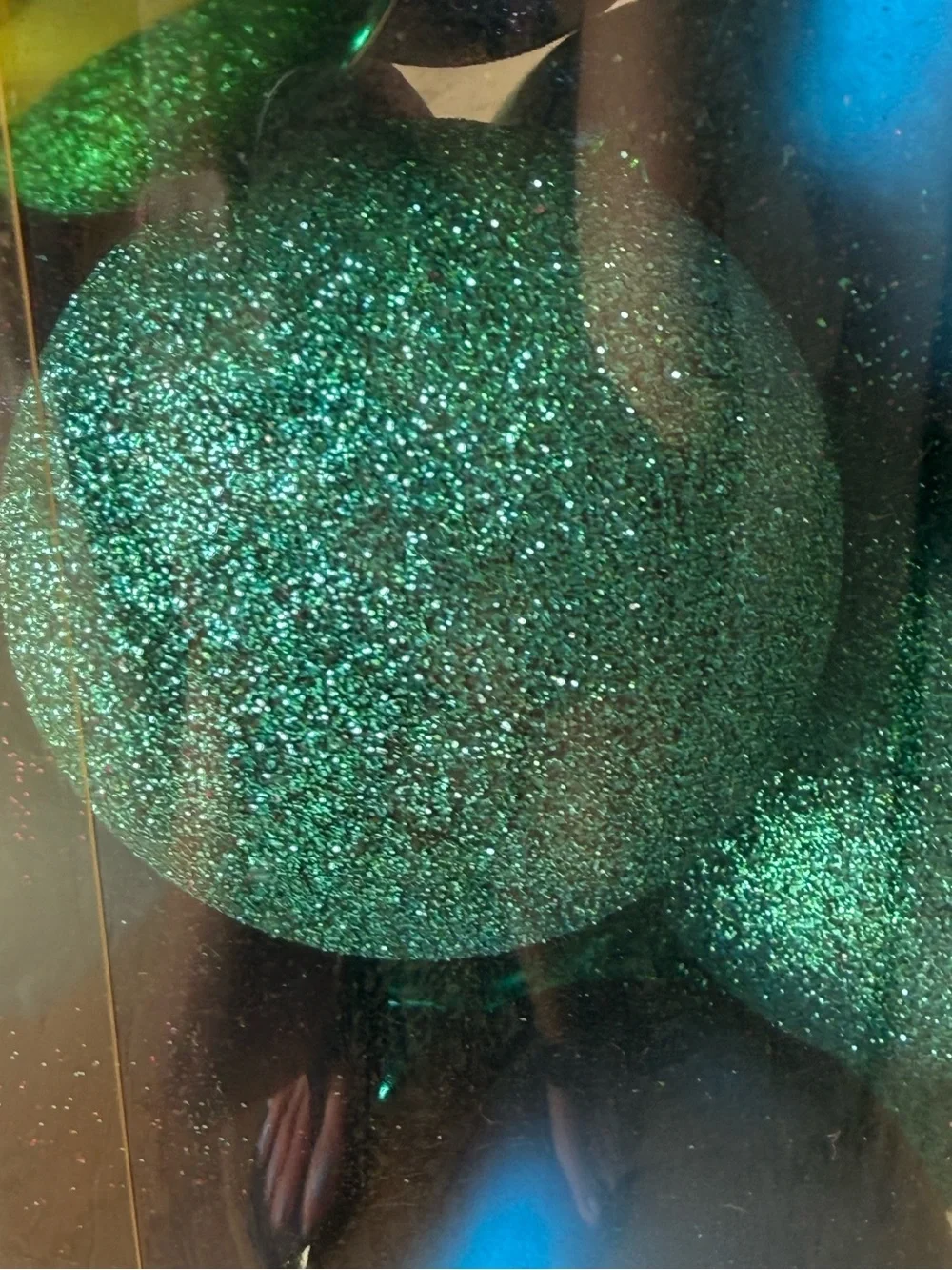 Vibrant Glitter & Shiny Holiday Ornaments - Purple, Teal, Blue, Gold